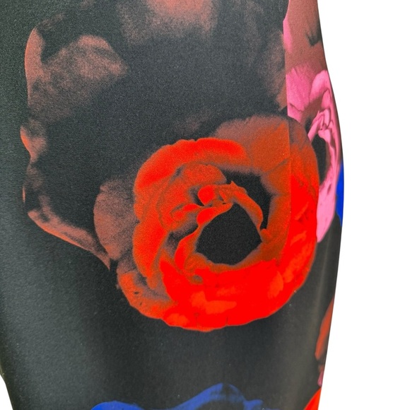 Ellen Tracy Blooms Multi Floral Sleeveless Dress Black Size 6 - Picture 7 of 11